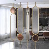 Paravent pliable de luxe en métal doré, étanche, en acier inoxydable, pour chambre, couloir, bureau, hôtel, style Art Déco