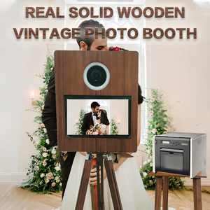 Machine photo durable en bois de chêne rouge vintage pour cérémonies et événements pour adultes - Product Image 1