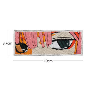 Patchs brodés motif yeux de fille de dessin animé, accessoires de mode - Product Image 2