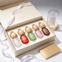 Flacons compte-gouttes en verre givré de luxe de 10 ml avec boîte cadeau haut de gamme sérigraphiée pour ensemble d'huiles essentielles et de soins de la peau