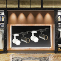 Luminarias Modernas para Comercios, Foco Lineal COB de 20W, Aluminio IP20, Iluminación de Riel para Pared de Fondo en Tiendas de Ropa