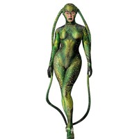 Bodysuit Green Housefly Gaya Robot Ballroom Seksi untuk Pertunjukan Tari Cosplay Pesta Halloween Pakaian Klub Malam Bar Pertunjukan