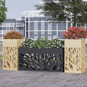 Kit di Vasi Rettangolari Grandi in Alluminio Personalizzati per Fiori, Vasi da Esterno per Casa e Giardino, Fioriere Decorative in Metallo per Alberi, Bellissimi - Product Image 3