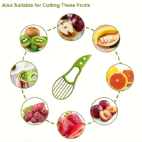 Plastic 3-in-1 fruit- en groentesnijder, avocado-snijder/schaaf/schiller, handmatig, alleen handwas, keuken gadget voor professionals