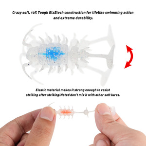 Mồi Câu Cá TPR dạ quang mồi mềm mini jighead sâu 35mm cao su nhân tạo nổi polypod sâu thu hút cá UV câu cá trên băng - Product Image 3