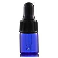 Pipette en verre bleu personnalisable de 5 ml, 10 ml, 20 ml, 30 ml, 50 ml, 100 ml, 200 ml, réutilisable, pour l'emballage d'huiles essentielles