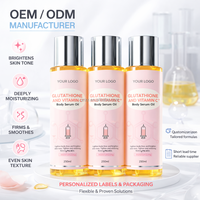 OEM ODM Huile de soin corporel à la vitamine C naturelle extra forte pour éclaircir, hydrater et masser la peau noire, huile éclaircissante pour la peau