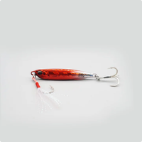 Leurre de jigging avec poids en plomb pour eau douce et eau salée, pour bar rayé, bar noir et poisson mandarin, avec appât.