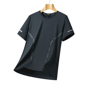 T-shirt d'été pour homme en maille respirante à manches courtes, col rond, coupe ample et fine, grande taille, tendance - Product Image 6