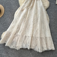 Robe longue vintage d'été pour femme, élégante, à nouer à la taille et boutonnée