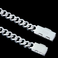 Vente en gros directe usine Bracelet unisexe de haute qualité en argent sterling 925 entièrement serti de moissanite, style Cuban Link, bijoux Hip Hop