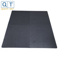 QT MAT tidak beracun tidak berbau Formamide di bawah 200PPM 24in X 24in 4 buah/set EVA busa daun tekstur Gym Puzzle tikar latihan