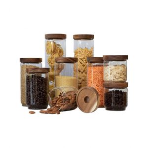 Modern Eco-Friendly 78oz Airtight Glass Jar <b>Set</b> 3 Large Metal <b>Canisters</b> 6 Silicone Seals Multifunction Storage Covers for Food - Product Image 1