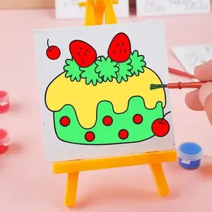 <span class=keywords><strong>Mini</strong></span> Set da Pittura per Bambini con <span class=keywords><strong>Mini</strong></span> Cavalletto, Colori Acrilici, Pennello, Giocattolo da Colorare con Animali Cartoon, Regalo per Bambini - Product Image 5
