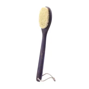 Bristle Shower Body Bath Brush With Long Wooden Handle Gently Exfoliating For Back Body Stimulates Blood Circulation