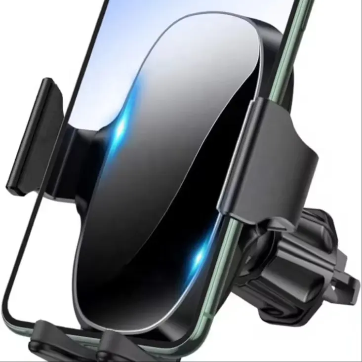 Supporti per telefono per auto con il più recente gancio in metallo con presa d'aria per telefono cellulare supporto a mani libere per auto per tutti gli smartphone nero