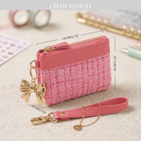 Petite pochette à cartes et porte-monnaie Hongbo en tissu, avec fermoir métallique et fermeture éclair, idéale comme sac de demoiselle d'honneur/cadeau de mariage
