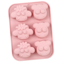Moule à gâteau en silicone antiadhésif 6 cavités en forme de mouton et de vache, écologique, pour la fabrication de résine, de savon et de poudings DIY – Collection Baking Factory
