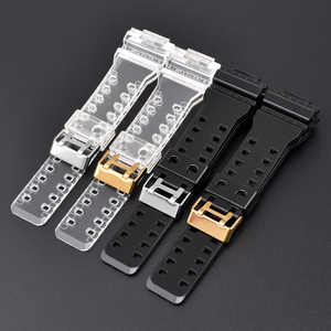 Bracelet de montre en caoutchouc de résine transparente à dégagement rapide 16 mm pour Casio <span class=keywords><strong>GA</strong></span> <span class=keywords><strong>100</strong></span> GD120 <span class=keywords><strong>GA</strong></span>-700 - Product Image 3