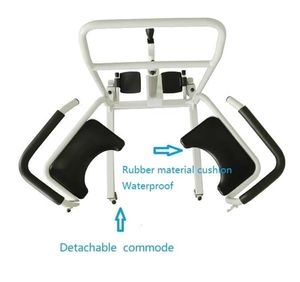 KSM-207 Hydraulic Patient Lift Transfer Chair with Commode Seat Adjustable Medical Nursing Wheelchair for Elderly and <b>Disabled</b> - Product Image 2