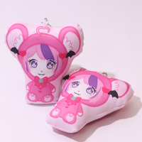 Porte-clés en peluche monstre mignon Vigreat, couleur dégradée, breloque animale en peluche douce, chaîne à perles métalliques, accessoire pour sac à dos, cadeau