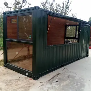 중국 ISO 현대 조립식 작은 별장 모듈 콘테이너 집 두 배 이동할 수 있는 사무실 다방 거리 상점