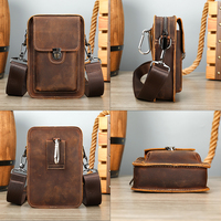 Sac banane en cuir véritable Crazy Horse MARRANT, sacoche de ceinture pour téléphone portable, petit sac bandoulière, sac banane en cuir pour homme