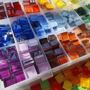 1100 Buah Mosaik Ubin Kotak Kristal Mosaik Perlengkapan Kaca Patri untuk Orang Dewasa Kerajinan DIY Bingkai Foto Buatan Tangan - Product Image 6