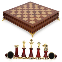 Coffret Cadeau d'Échecs de Luxe, Pièces d'Échecs en Métal Électroplaqué, Échiquier Pliant en Bois, Jeu d'Échecs en Acrylique Grande Taille