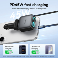 Chargeur de voiture Hoco Z67 Triunfar PD 60W 1C1A + Type-C avec câble télescopique