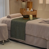 Ensemble de draps de table de massage professionnels personnalisés Brown Factory avec trou, housse de table de massage, draps de spa