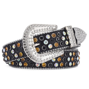 Cinturón de Cuero con Pedrería 105cm 115cm 125cm 135cm Estilo Casual para Mujeres y Niñas Accesorio de Moda - Product Image 5