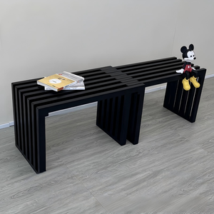 Modern Solid Wood Retractable Draining Bench Old Elm Door Rear Shoe Changing <strong>Stool</strong> Balcony <strong>Office</strong> Casual Waiting Chair - Product Image 3