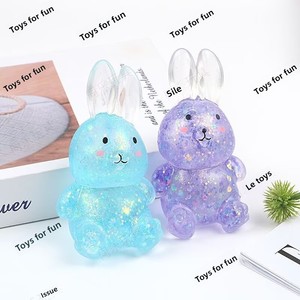 Jouet Squishy Lapin Mignon Scintillant Translucide Doux Anti-Stress Fidget Toy Fabriqué en Chine Unisexe Âge 2-4 Ans - Product Image 4
