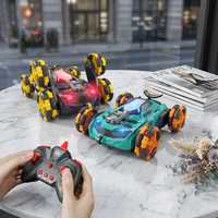 Offre Spéciale Voiture RC Métal 1612 4 Canaux Six Roues avec Lumières Cool, Pulvérisation d'Eau, 2.4G, Flip 360°, Cascade, Drift, Déformation, Chargeur Inclus, Jouet de Noël