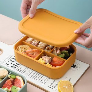 Eco-Friendly Microwave Dishwasher & Freezer Safe Silicone Lunch <b>Box</b> Containers with Airtight Lids for <b>Camping</b> Food <b>Storage</b> - Product Image 6