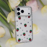 Étui de téléphone portable de luxe antichoc pour 11 12 13 14 15 16 17 Pro Max, coque de téléphone portable fraise pour 16 Plus 17