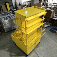 Étagère de présentation en métal personnalisée avec roulettes et armoire de rangement pour la présentation de bonbons et de snacks en supermarché
