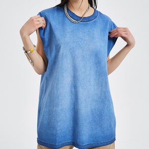 เสื้อยืดแขนกุดดีไซน์เรียบง่าย Monkey Wash Cotton รุ่นใหม่ล่าสุด สไตล์ย้อนยุคแบบ Distressed สำหรับผู้ชายและผู้หญิง - Product Image 6