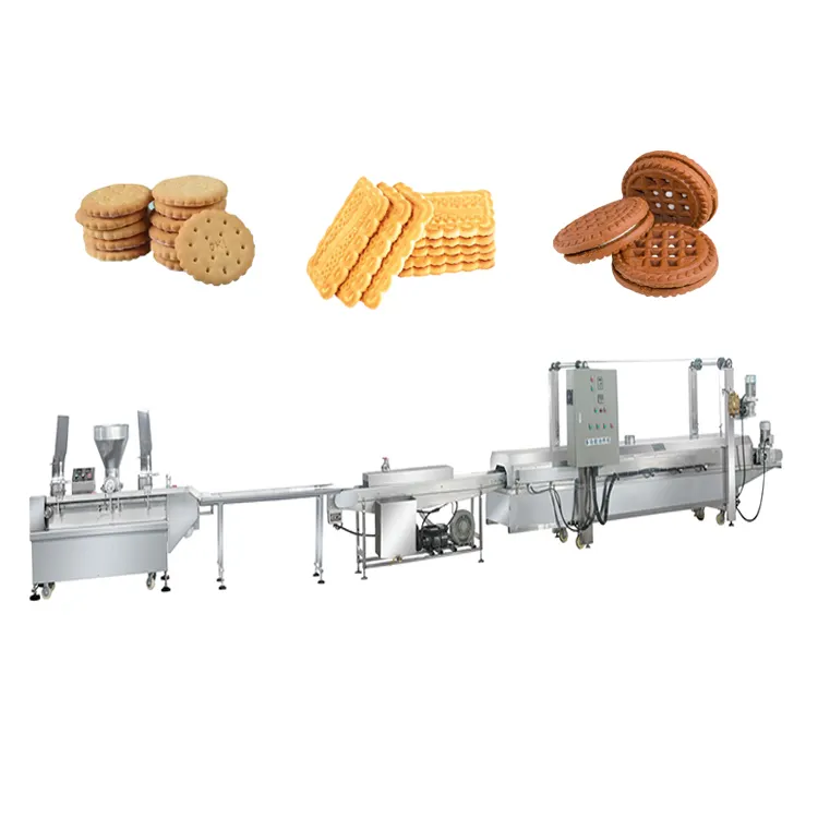 Yüksek kaliteli tam otomatik küçük yumuşak bisküvi yapma makinesi bisküvi üretim hattı fiyat/bisküvi yapma makinesi