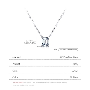 Collana con Pendente in <span class=keywords><strong>Argento</strong></span> Sterling 925, Moissanite Colore <span class=keywords><strong>D</strong></span>, Design Geometrico Semplice, Gioielli Raffinati per Donne - Product Image 4