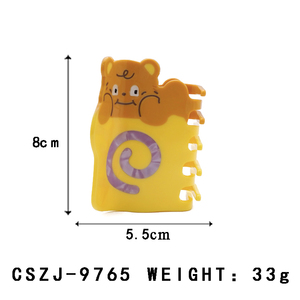 Pinces à cheveux en acétate à motif ours mignon de 8 cm, style européen et américain, gravées de créations animales, vente en gros, USA Glow&Brooks - Product Image 2