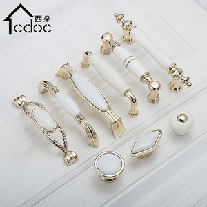 Tiradores de Cerámica Xiduo para Gabinetes, Perillas Ovaladas Minimalistas de Aleación de Zinc para Puertas y Cajones de Cocina - Product Image 1