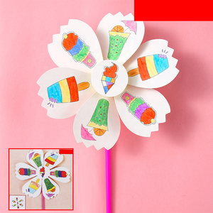 ภาพวาดกราฟฟิตีของเด็กอนุบาลทำมือด้วย2023แบบ DIY ภาพวาดของเล่นกังหันลม - Product Image 4