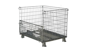 1200*1000*890mm Foldable <b>Storage</b> Cage, Collapsible Wire Mesh <b>Container</b> Without Wheels for Logistics Warehouse Stacking - Product Image 4