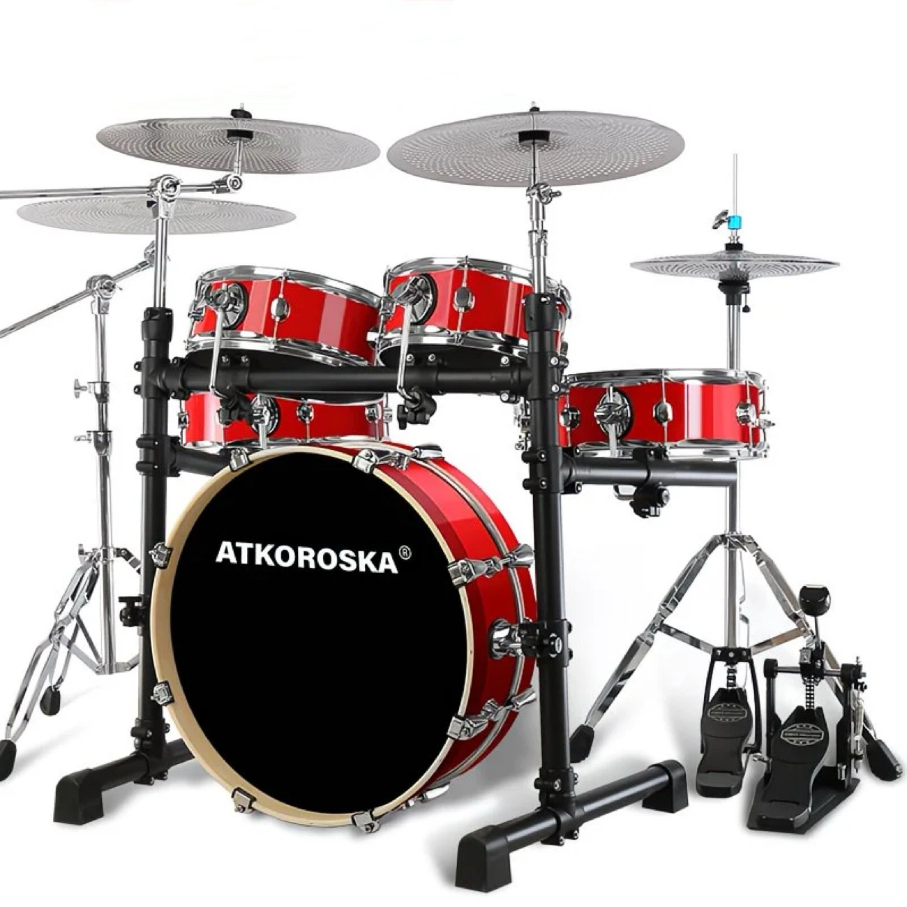 Red + D60 Muted (5-Drum 4-Cymbal)