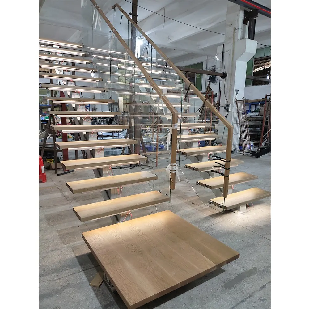 Современная стальная конструкция, лестница из массива дерева, дуба, мрамор, металлические ступенчатые стеклянные перила, наружные и внутренние сборные лестницы