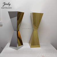 Support de vase en métal doré JINDY en acier inoxydable, pour décoration de fête, mariage, centre de table, présentoir