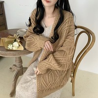 Nouvelle usine femmes Long manteau couleur unie poitrine ouverte dames pull Anti-rides décontracté confortable femmes Cardigans