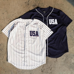 Vente en gros usine : T-shirts de softball USA brodés, maillots de baseball personnalisés sublimés, unis, vierges ou rayés pour hommes - Product Image 1